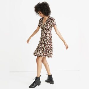 Madewell Button-Wrap Dress in Viola Floral